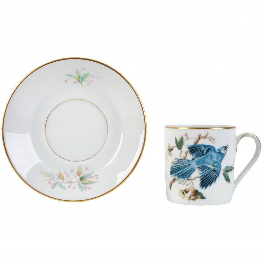 Porcelain coffee cup and saucer