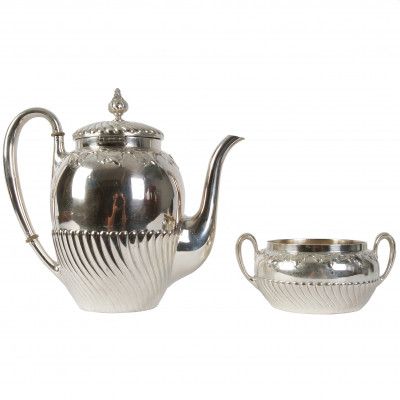 Silver two-piece coffee set
