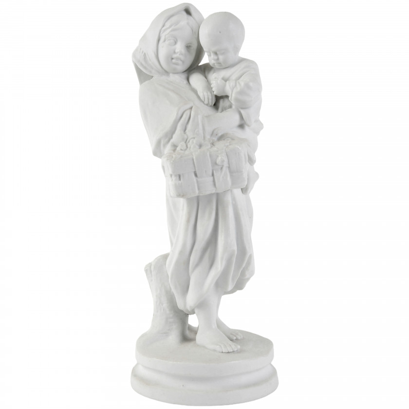 Porcelain figure "Girl with a child in her arms"