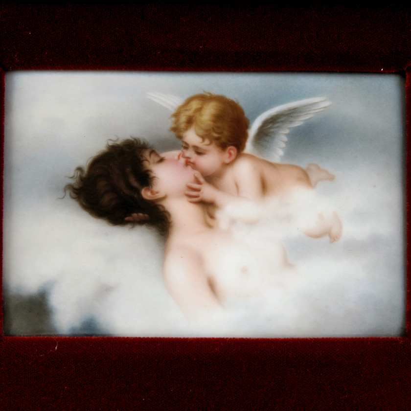 Porcelain plaque "Angels Kiss"