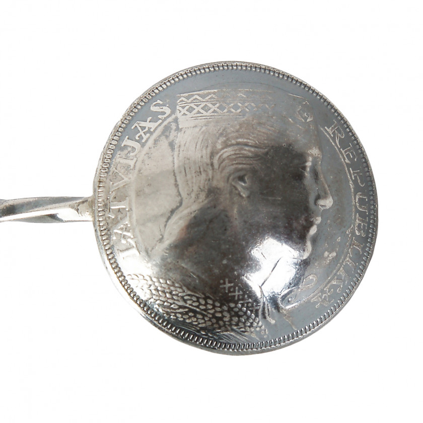 Silver spoon from coin "5 Lati 1931"