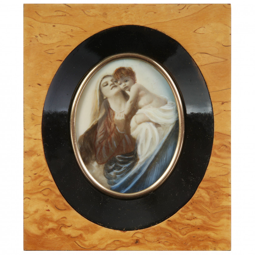 Miniature on ivory "Madonna and Child"