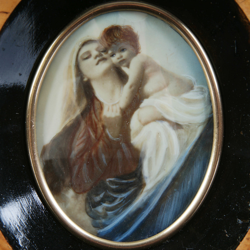 Miniature on ivory "Madonna and Child"