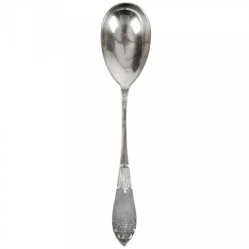 Silver serving spoon