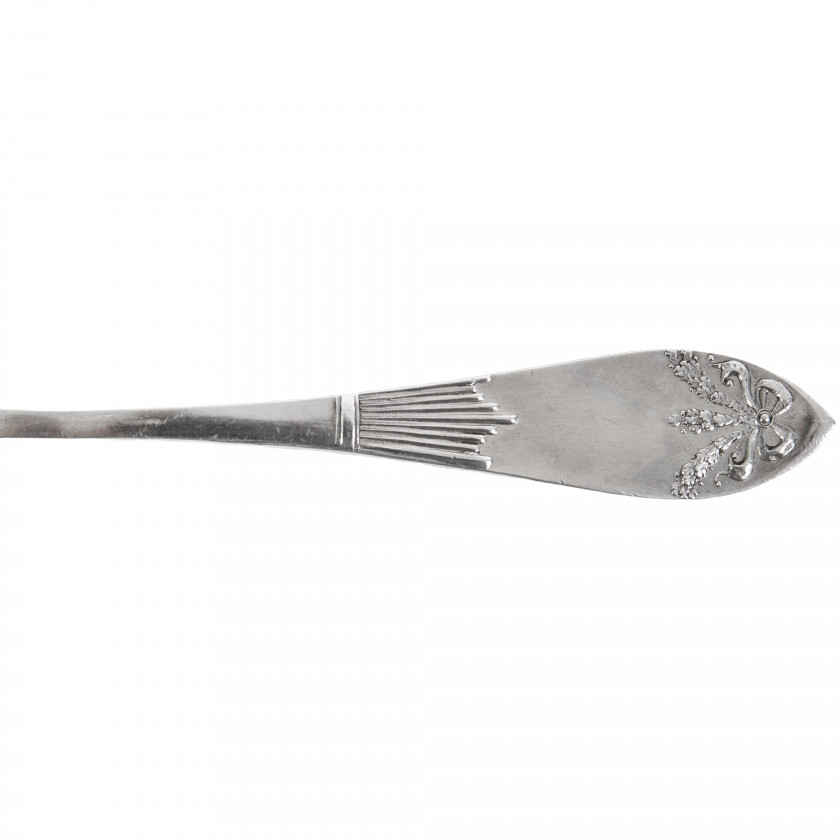 Silver serving spoon