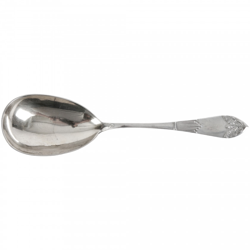 Silver serving spoon