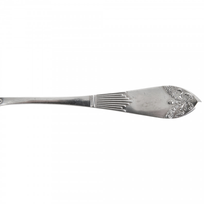 Silver serving spoon