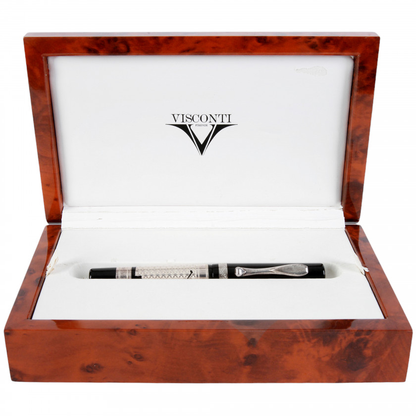 Ручка "Visconti Voyager Golf Moonlight Black with Sterling Overlay Fountain Pen"