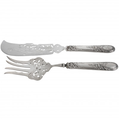 Silver fish serving set