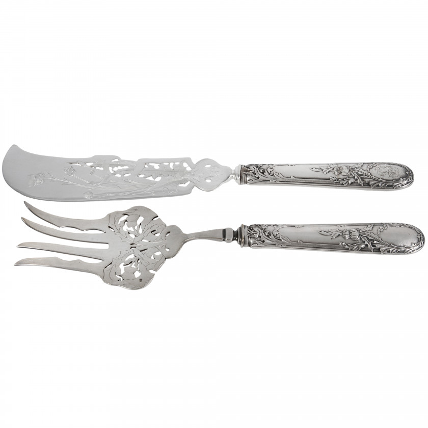 Silver fish serving set