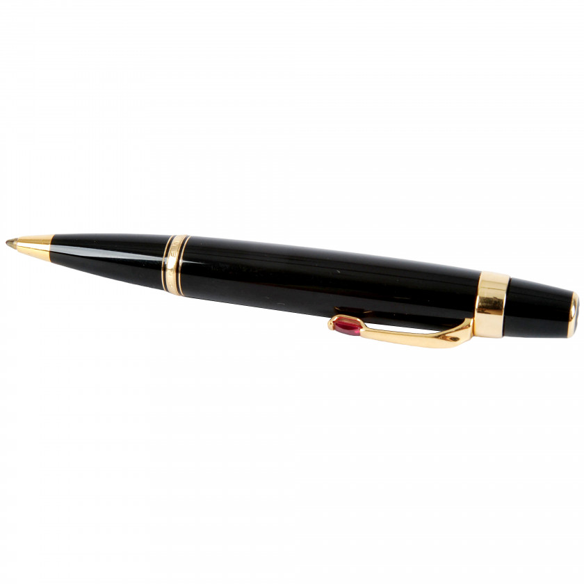 Pen "Montblanc Boheme with red stone Ballpoint Pen" and "Montblanc Boheme leather case"