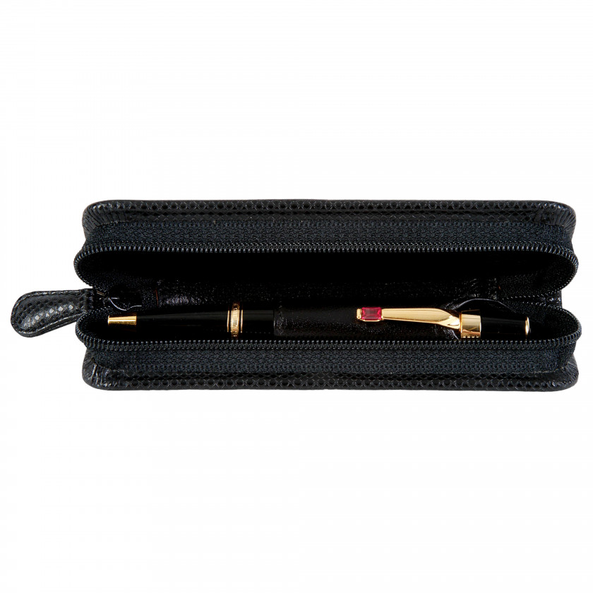 Pen "Montblanc Boheme with red stone Ballpoint Pen" and "Montblanc Boheme leather case"