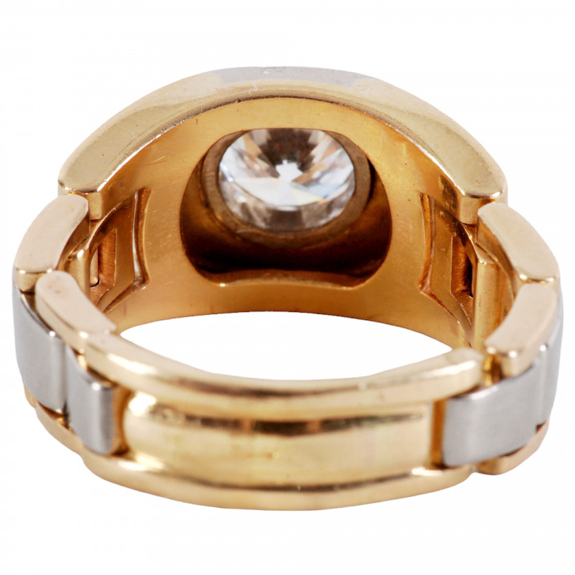 Gold men's ring with a diamond