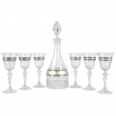 Crystal vodka and liqueur set "Linea Argenti"