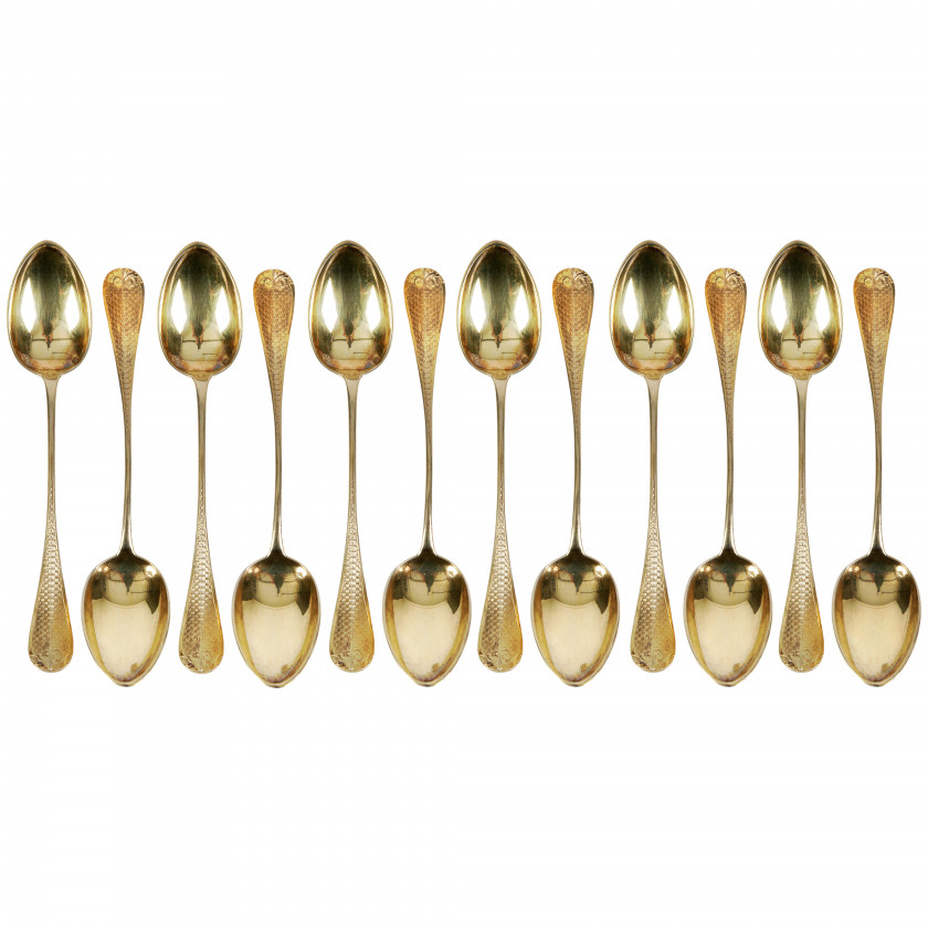 Set of silver teaspoons, 12 pcs.