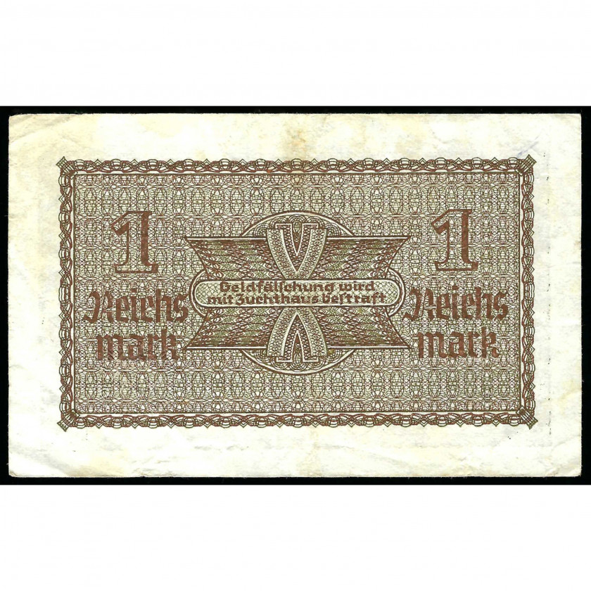 1 рейхсмарка, оккупированные территории нацистской Германии, 1940-45 (VF)