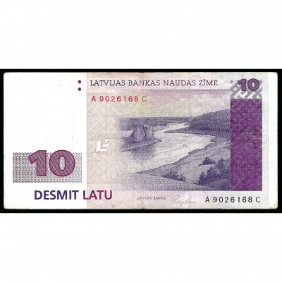 10 Latu, Latvia, 1992 (VF)