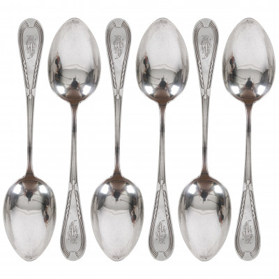 Set of silver tablespoons, 6 pcs.