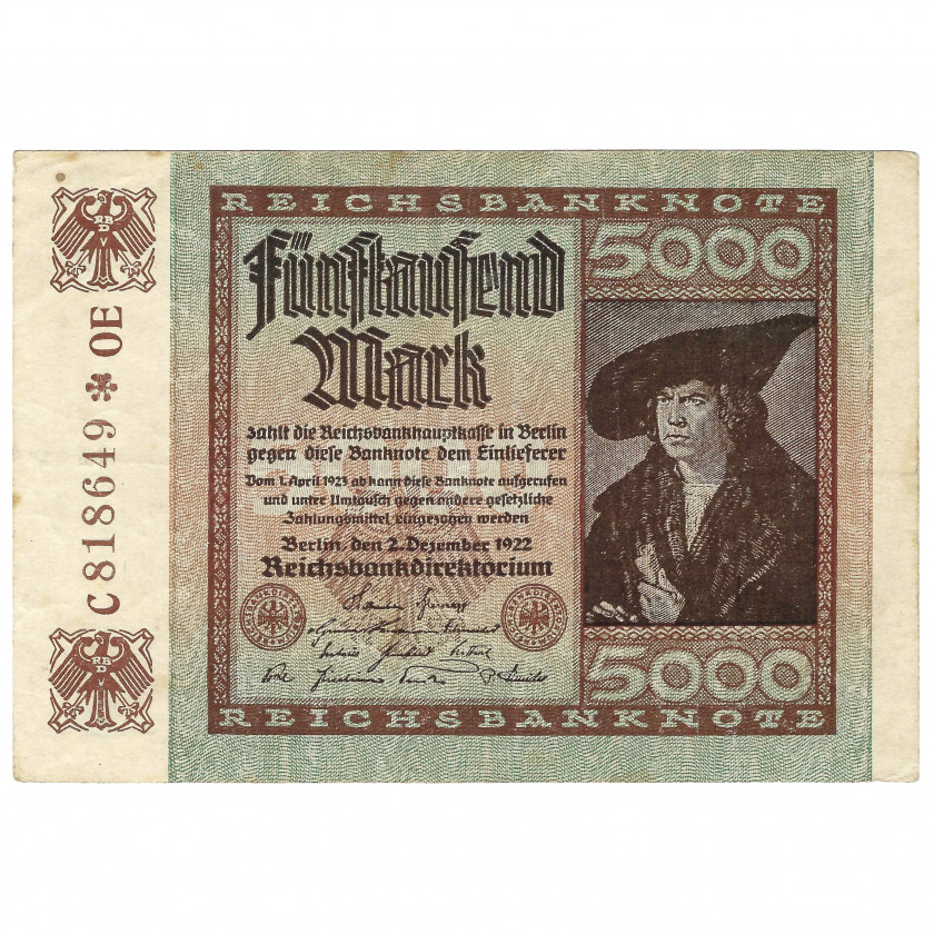 5000 mark, Germany, 1922 (XF)