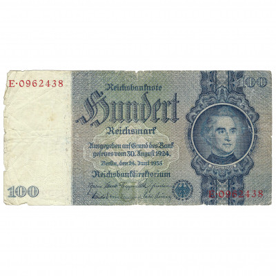 100 reihsmarkas, Vācija, 1935 (VG)
