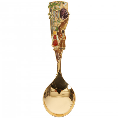 Silver spoon with enamel "Hansel and Gretel"