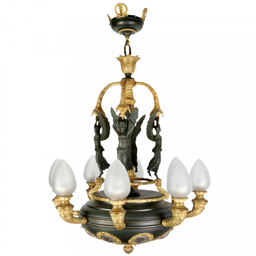 Bronze chandelier in Empire style