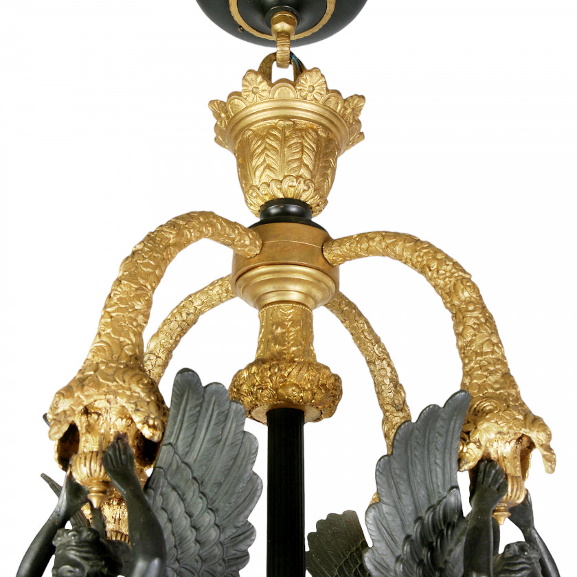 Bronze chandelier in Empire style