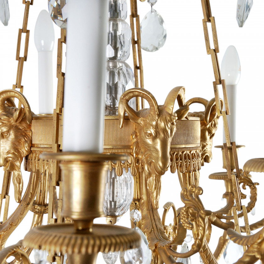 Bronze chandelier with crystal