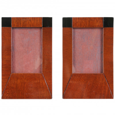 A pair of wooden photo frames