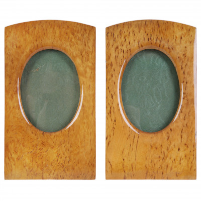 A pair of wooden photo frames