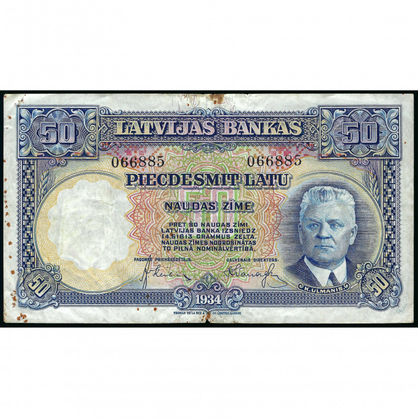 50 Latu, Latvia, 1934 (F)