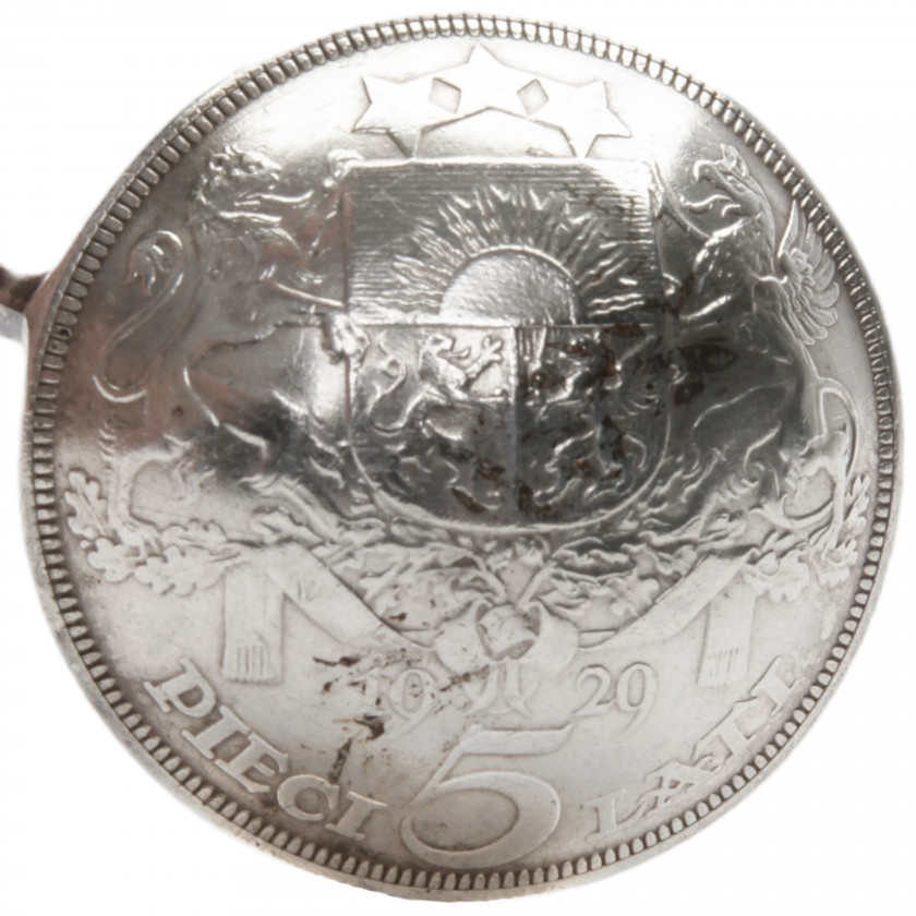 Серебряная ложка из монеты "5 Лат 1929 год"