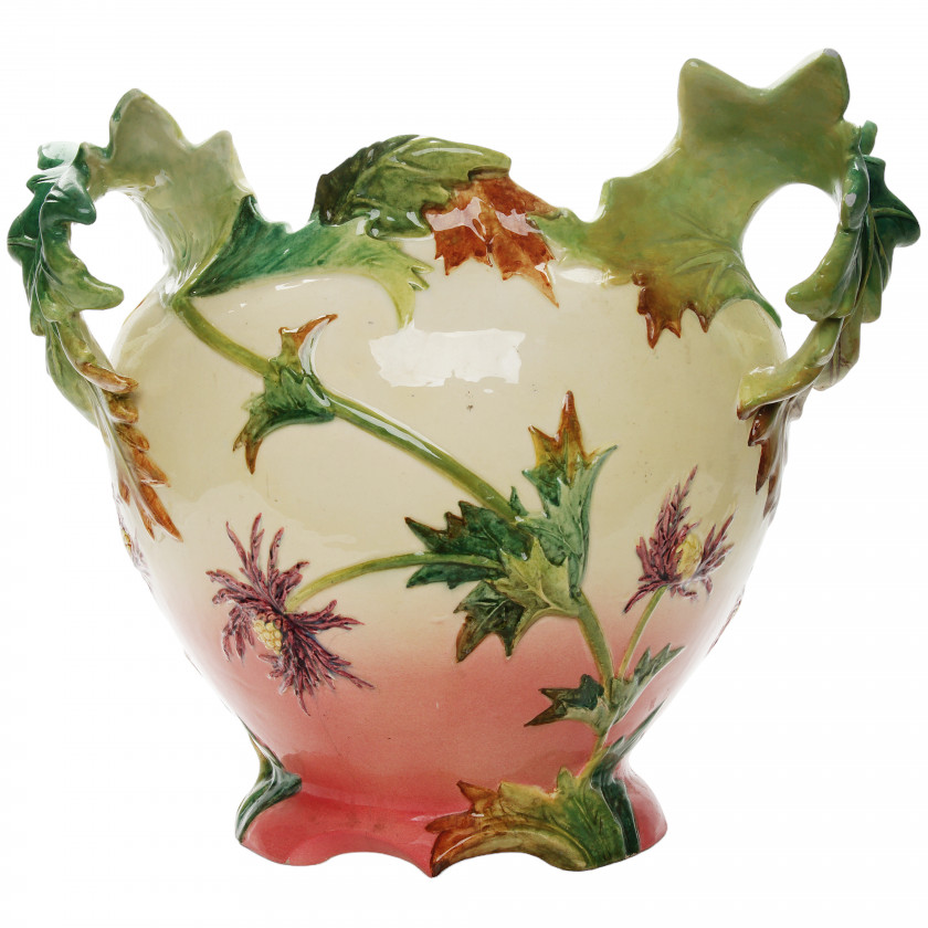 Faience flower pot "Thistle"