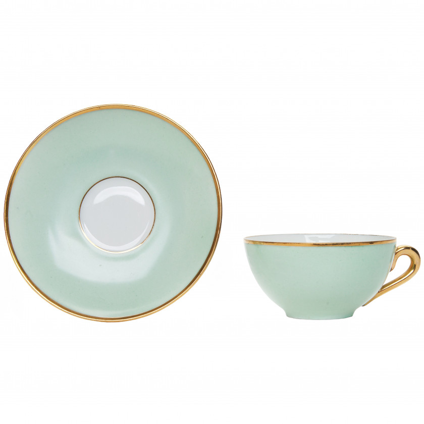 Porcelain coffee cup and saucer