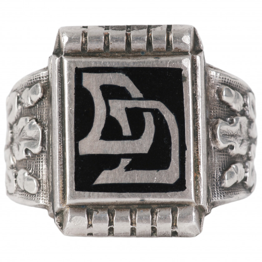 Silver men's ring "DD"