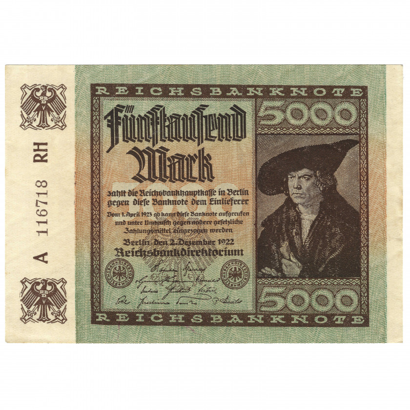 5000 Mark, Germany, 1922 (VF)