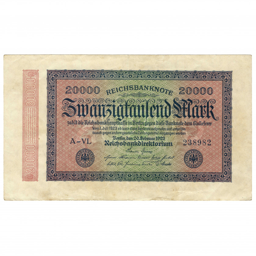 20000 Mark, Germany, 1923 (VF)