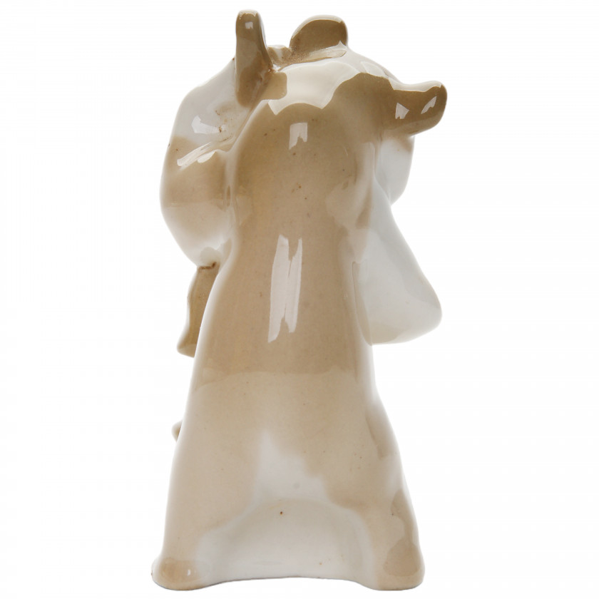 Porcelain figure "Bear with contrabass"