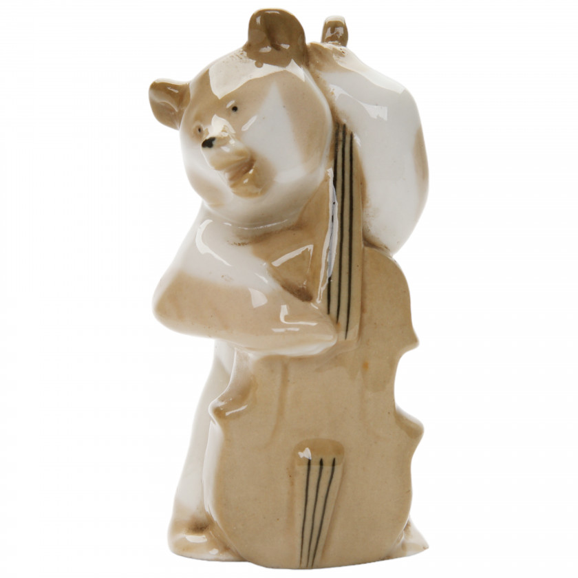 Porcelain figure "Bear with contrabass"