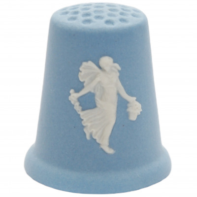 Porcelain thimble "Girl with flowers"