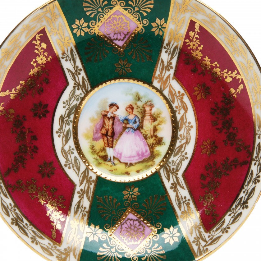 Porcelain coffee cup and saucer