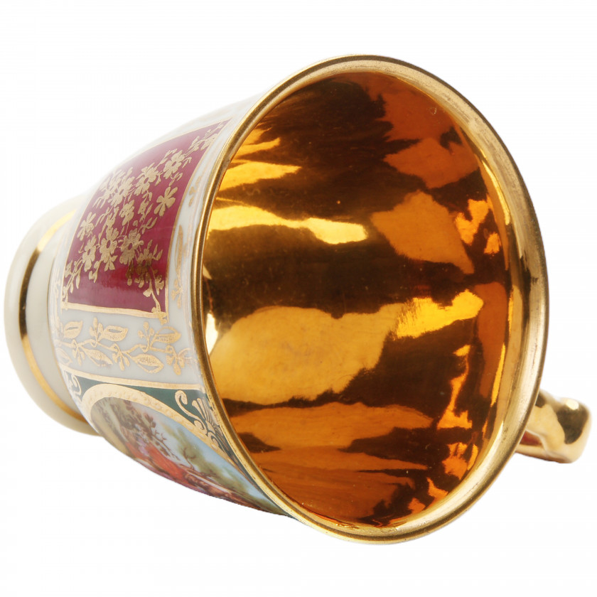 Porcelain coffee cup and saucer