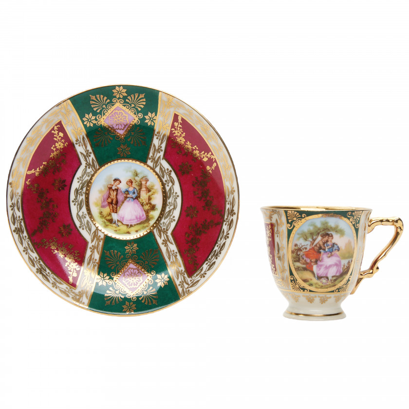 Porcelain coffee cup and saucer