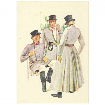 Postcard "Regional costumes - Kurzeme"