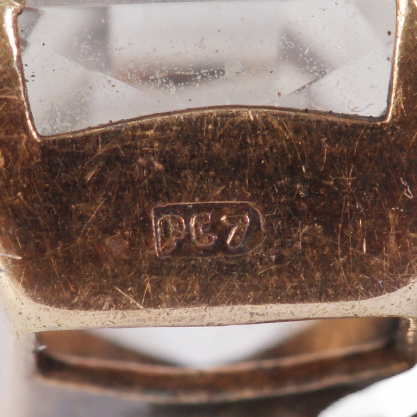 Silver cufflinks with rock crystal