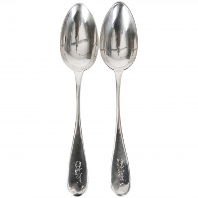 A pair of silver spoons
