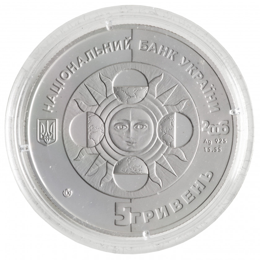 Серебряная монета "5 гривен 2006, Украина, Знаки зодиака - Телец (Proof)"
