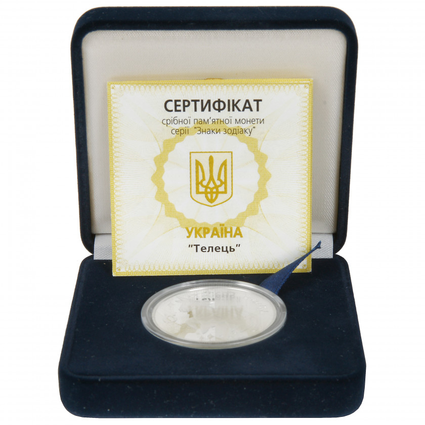 Sudraba monēta "5 grivnas 2006, Ukraina, Zodiaka zīmes - Vērsis (Proof)"