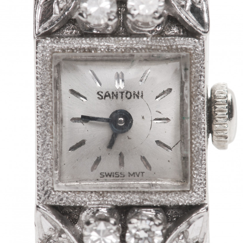 Золотые женские часы с бриллиантами Santoni