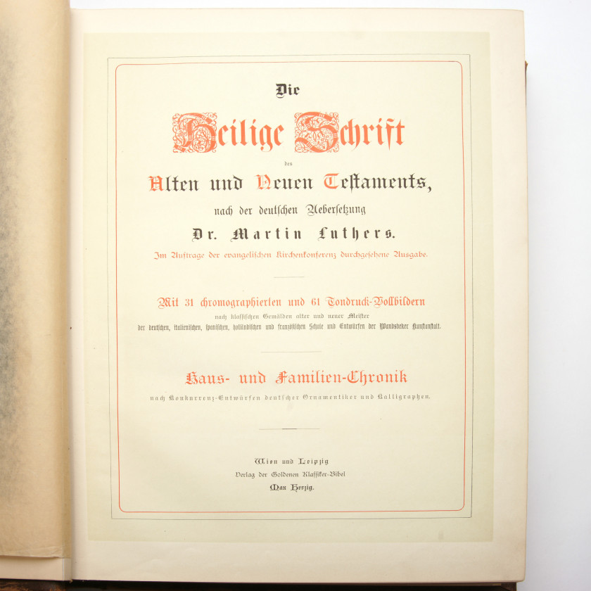Book "Die Heilige Schrift des Alten und Neuen Testaments, nach der deutlchen Ueberlekung Dr. Martin Luthers"